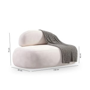Modern Sculptural Small Sofa